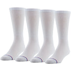 MediPeds womens Peds Crew With Non-binding Top Cushion 4 Pairs diabetic socks and shoe insoles, White, Men s 9-12 Women 10-13 US