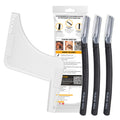 Rubab Men Transparent Beard Shaper + 3 Precision Beard Razor Pen Combo | Beard Line Shaping Tool For Neck, Face & Sideburn Styli