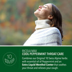 Ricola Max Cool Peppermint Throat Care Large Bag | Cough Suppressant Drops | Dual Action Liquid Center | Soothing Long-Lasting R