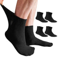 YARMIS Mens Diabetic Ankle Socks Size 10-13 Thin, Wide Socks with Loose Fitting Top Men 9-12 Shoe, 4 Pairs Black Ankle