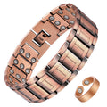 Feraco Copper Bracelets for Men & Copper Ring-Pure Copper Magnetic Bracelet with 57 Ultra Powerful 3500 Gauss Neodymium Magnets,