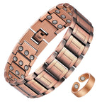 Feraco Copper Bracelets for Men & Copper Ring-Pure Copper Magnetic Bracelet with 57 Ultra Powerful 3500 Gauss Neodymium Magnets,
