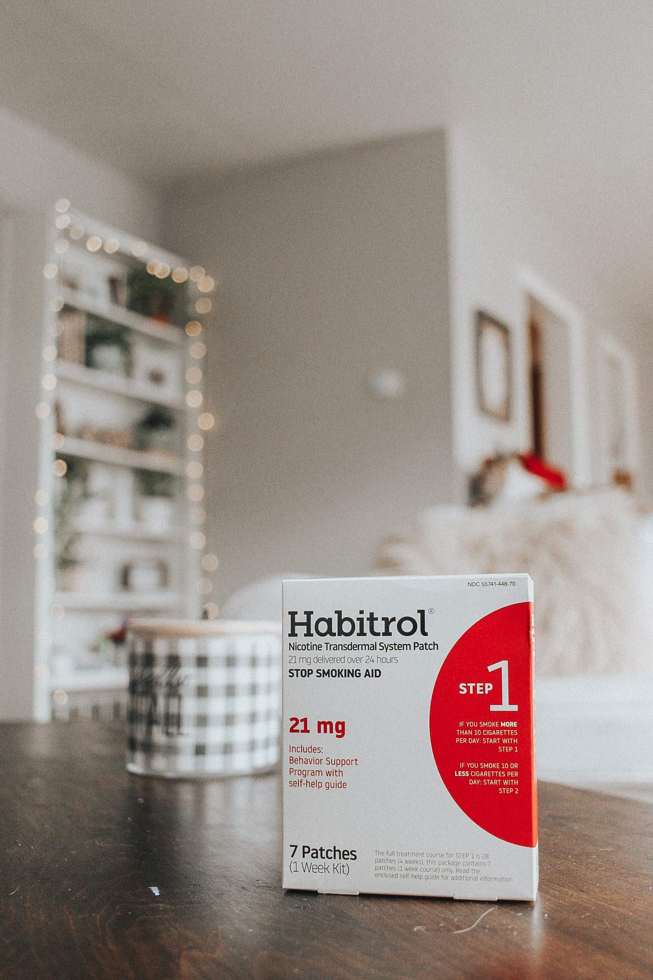 Habitrol Nicotine Transdermal System Patch - Stop Smoking Aid - Step 1 (21 mg), 7 Patches (1 Week Kit)