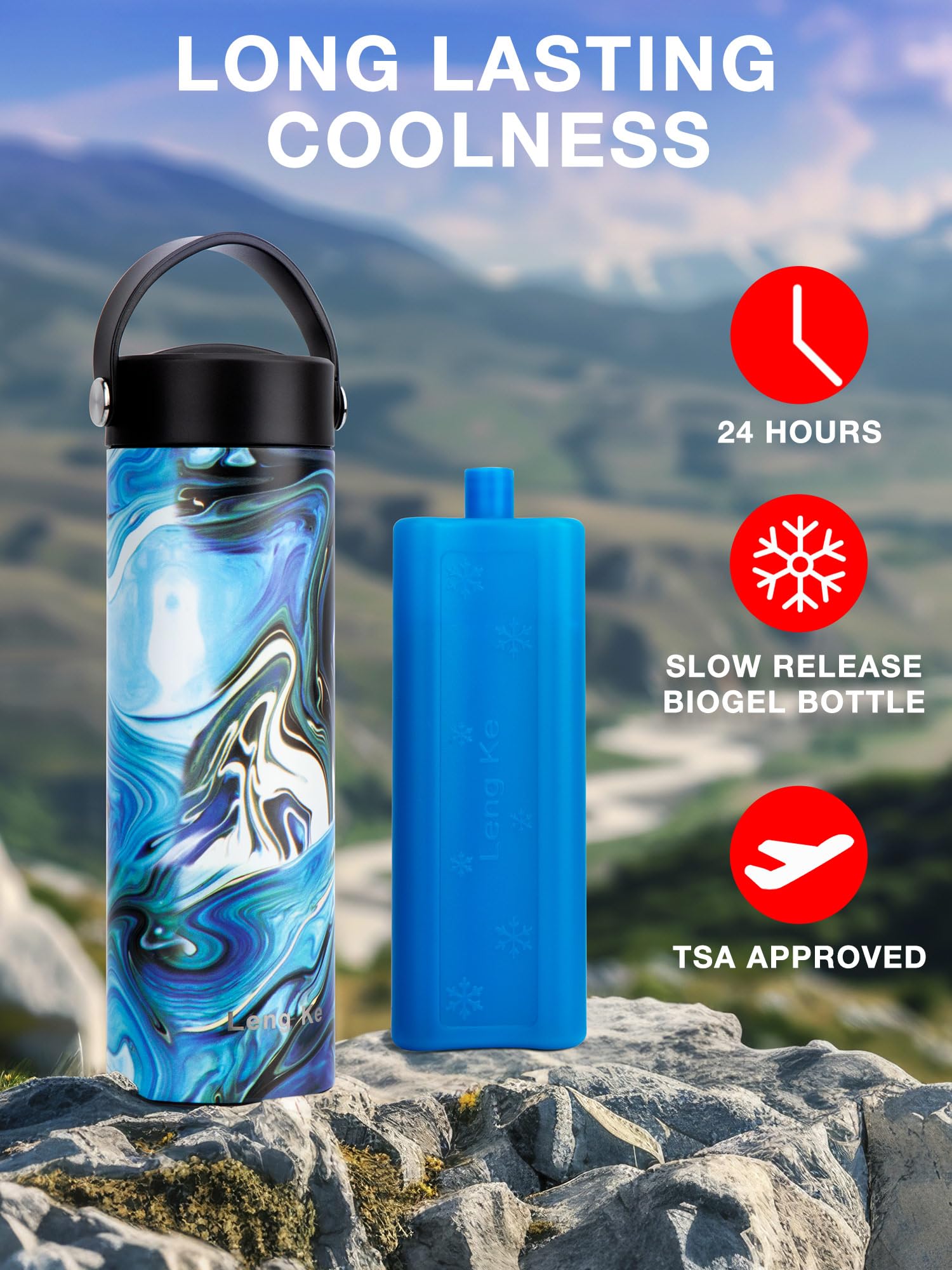 Leng Ke 24H 5 Pens Insulin Cooler Travel case Temp Display Medication Cooler for Medicine Travel TSA Approved Ice Pack Diabetic