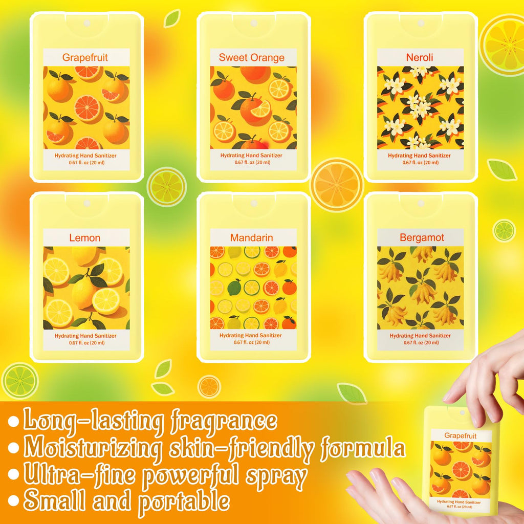 Dansib 24 Pack Mist Hydrating Hand Sanitizer Spray Refillable Scented Hydrating Hand Sanitizer Portable Travel Size Daily Outdoo