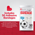 BioSwiss Bandages, Soccer Ball Shaped Self Adhesive Bandage, Latex Free Sterile Wound Care, Fun First Aid Kit Supplies for Kids,