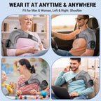 Heated Shoulder Wrap with Massage, Shoulder Heating Pad for Rotator Cuff Frozen Shoulder, Cordless Shoulder Heating Pads Shoulde