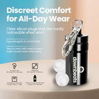 High Fidelity Ear Plugs for Hearing Protection - Discreet, Clear Ear Plugs for Concerts, Festivals & Noisy Events - Up to 18dB B