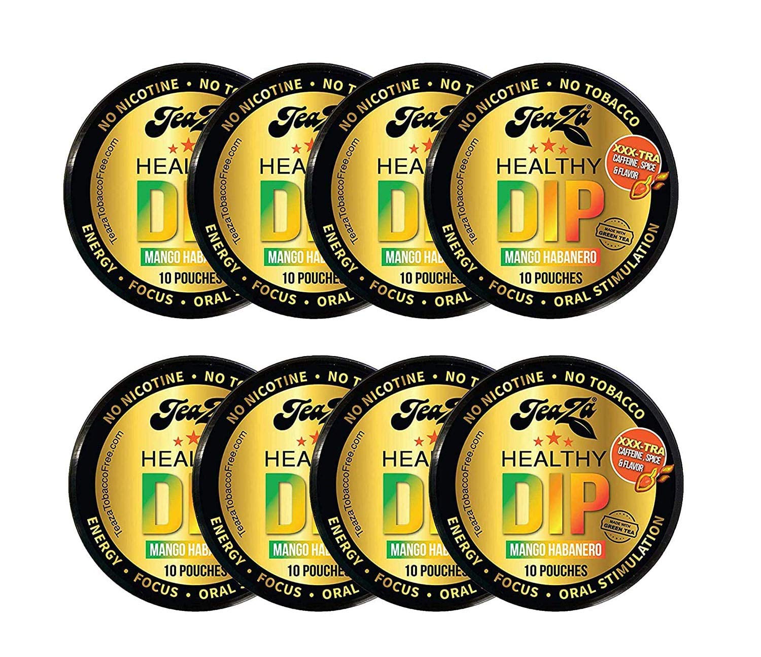 Teaza Energy Pouches Tobacco Alternative Nicotine Free Dip, Smokeless Alternative Snuff Healthy Dip Pouches Tobacco Free Chew, M