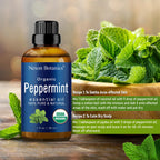 Organic Peppermint Essential Oil 30 ml - 100% Pure Peppermint Oil for Diffuser -Natural, Undiluted Menthol Oil for Hair Care - M