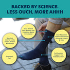 Doctor's Choice Diabetic Socks for Men, Seamless Crew Socks with Non-Binding Top, Provides Extra Comfort for Gout, 4-Pairs, Blac