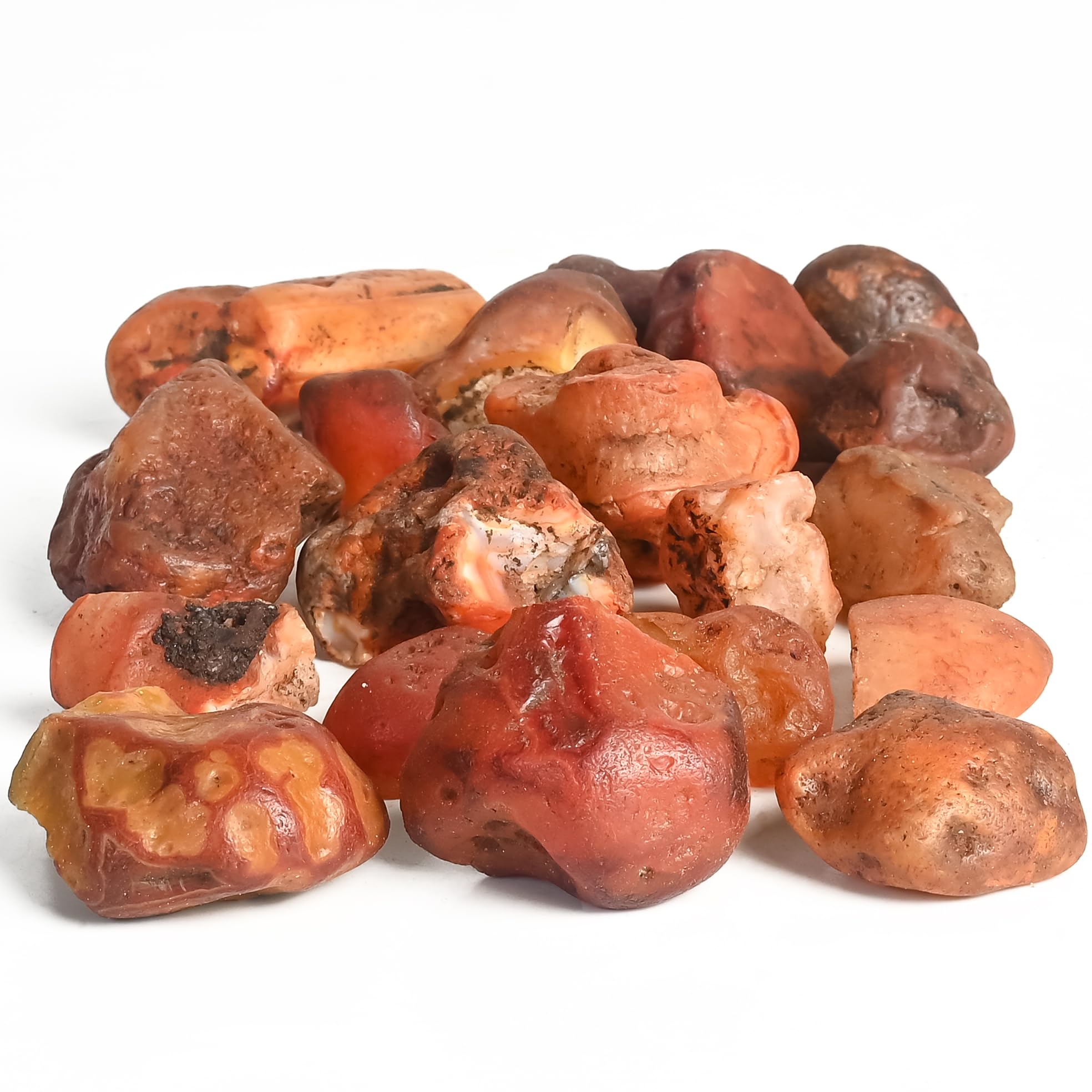 Crocon 1LB Carnelian Rough Bulk Natural Stone Raw Stone Tumbling Cabbing Polishing Mining Chakra Balancing Reiki and Crystal Hea
