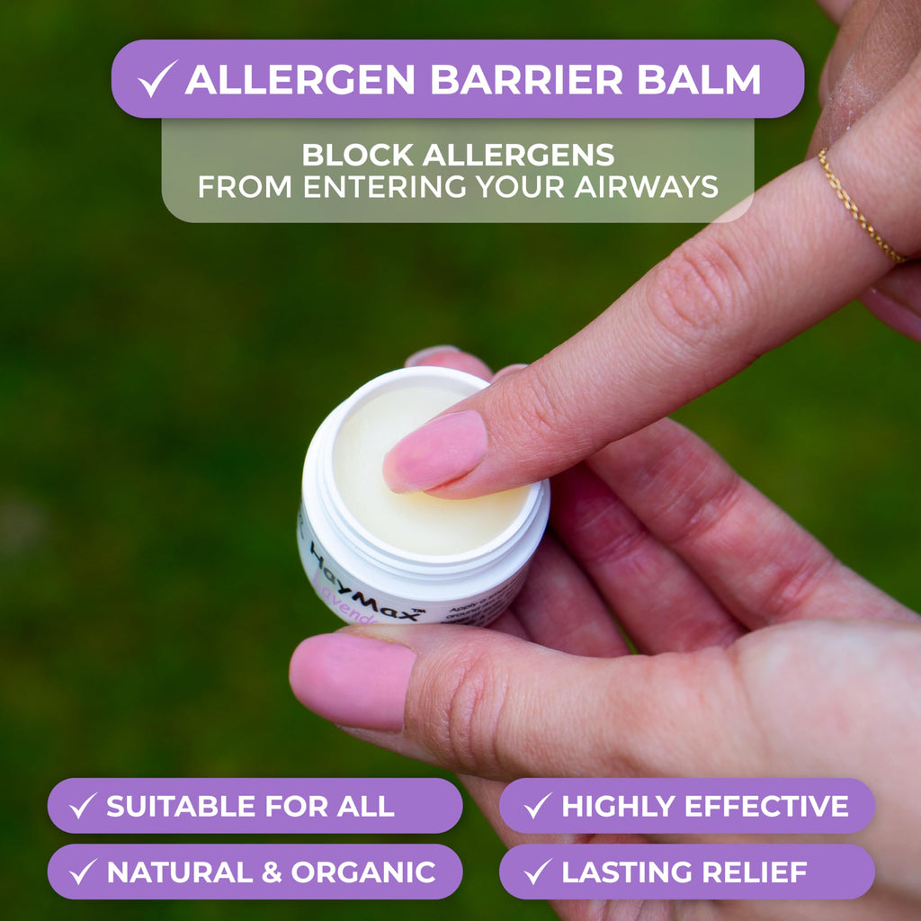 HayMax Organic Allergen Barrier Balm, Lavender 0.17 fl oz (5ml), Natural, Non-Drowsy, Gentle on Skin