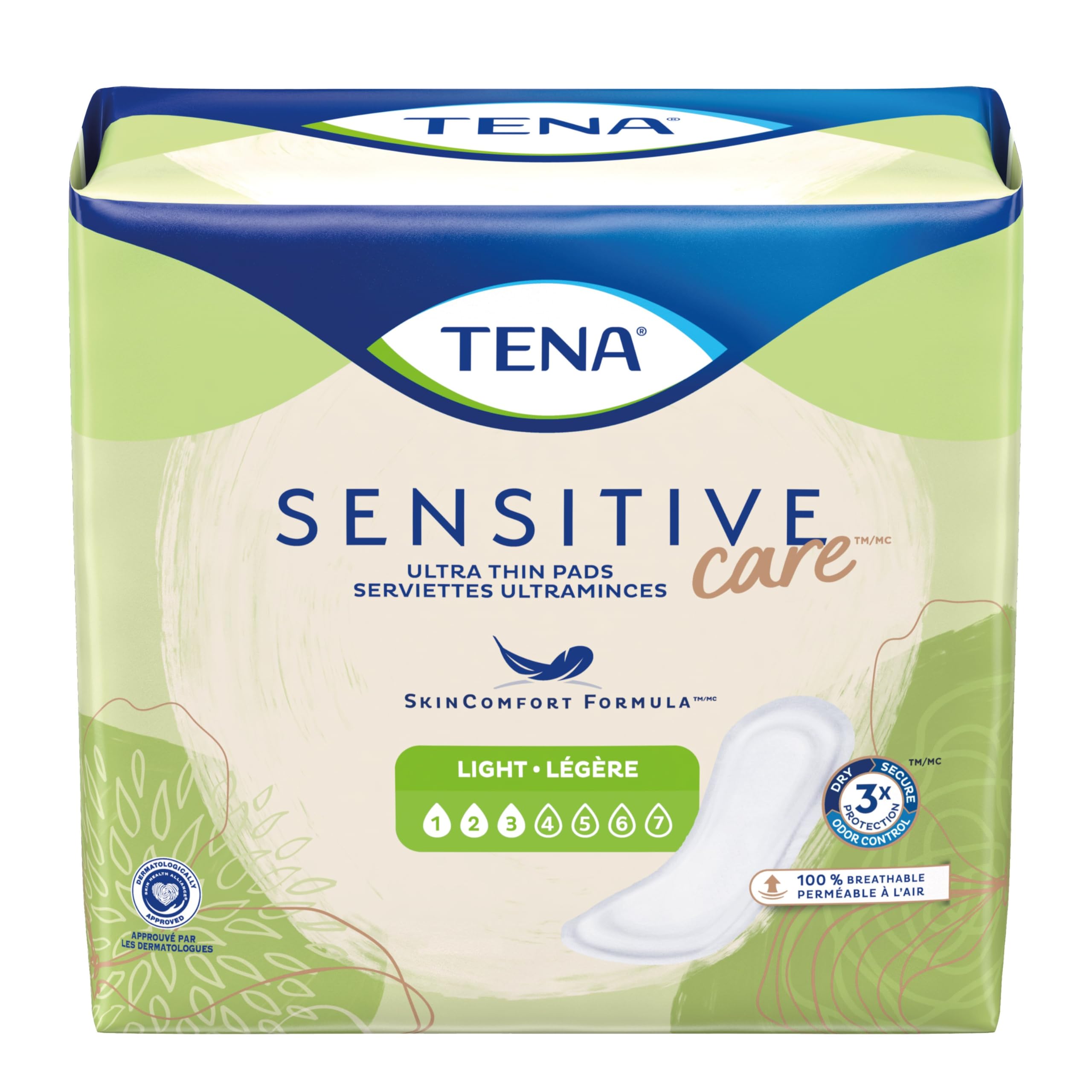 Tena Intimates Ultra Thin Light Incontinence Pad Regular 30 Ct (Pack of 6)