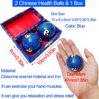 Generic 1.85 Cloisonne Health Hand Balls Yin-Yang Chinese Meditation Baoding Feng Shui Healthy Exercise Stress Balls with Gift