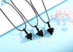 XIANNVXI Black Obsidian Healing Crystal Stone Necklace Spirtual Pyramid Gemstone Pendant Necklaces Adjustable Rope Natural Reiki