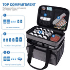LIZSEN Large Medicine Storage Bag, Double Layer Pill Bottle Organizer Storage Bag with Lockable Zipper, Medication Travel Bag Ca