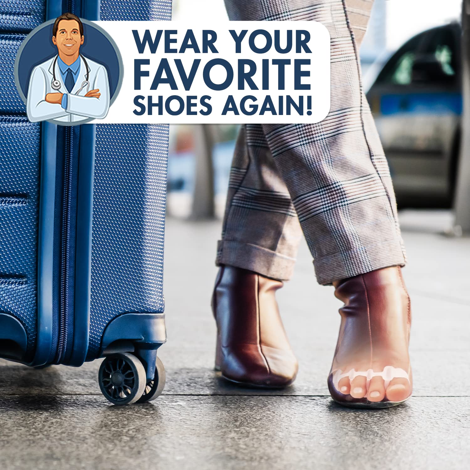 Dr. Frederick's Original Gel Toe Spreaders - 2pcs- Gel Toe Spacers - Bunion Toe Separators - Temporary Bunion Corrector - Gel Or