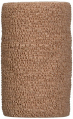 3M 1584 Health Care Coban Self-Adherent Wrap, Elastic, 5 yd. Length, 4 Width, Tan, Pack of 18