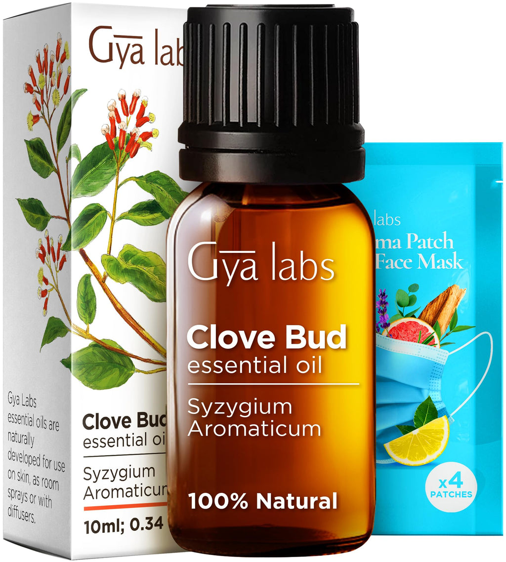 Gya Labs Clove Oil for Oral Care - 100% Natural Clove Essential Oil for Oral Care - Clove Oil for Teeth Gums Hair Skin & Candle 