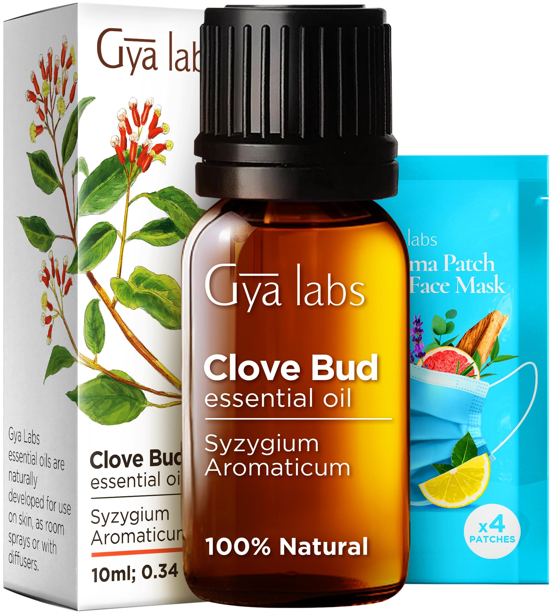 Gya Labs Clove Oil for Oral Care - 100% Natural Clove Essential Oil for Oral Care - Clove Oil for Teeth Gums Hair Skin & Candle 