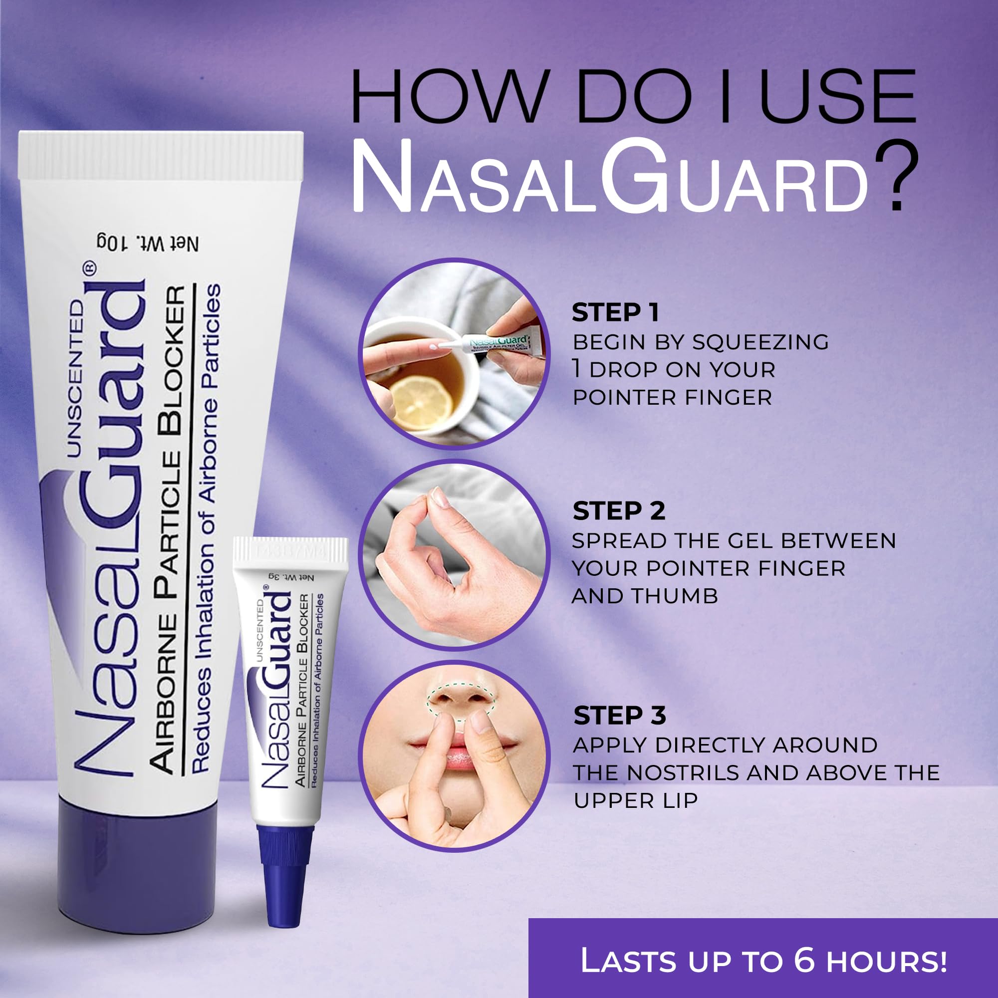 NasalGuard for Pet Lovers - Pet Hair & Dander Blocker Nasal Gel - Drug-Free, Safe for The Whole Family, Non-Irritating, Made in