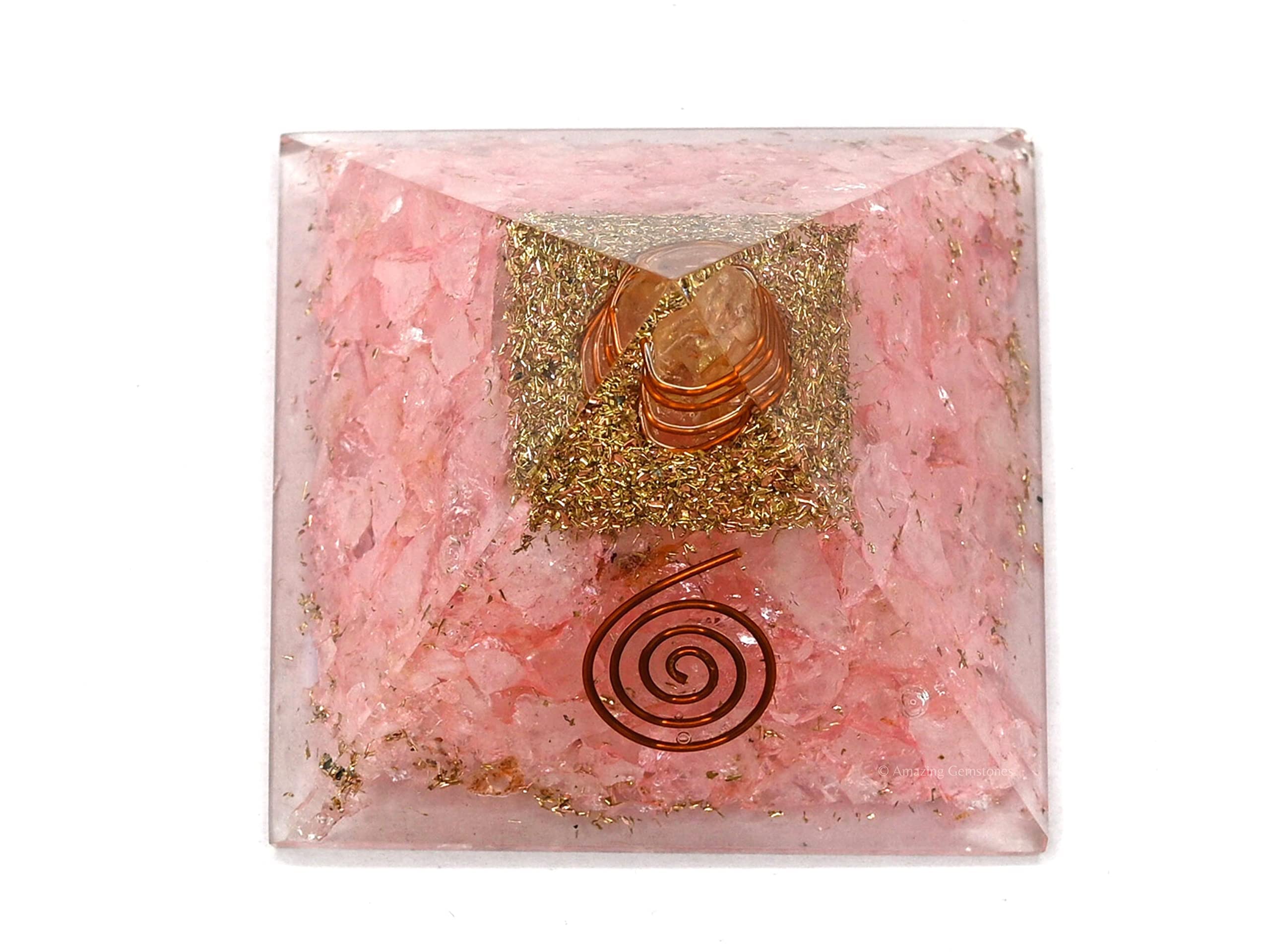 Amazing Gemstone Large Rose Quartz Orgonite Pyramid | Pink Crystal Pyramid | Organ Pyramids Positive Energy Healing