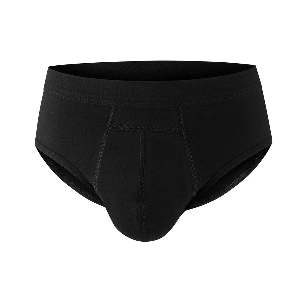 PRO-TECH-Dry - Washable & Reusable Urinary Incontinence Cotton Brief Underwear for Men, with Front Absorbent Area (Black, X-Larg