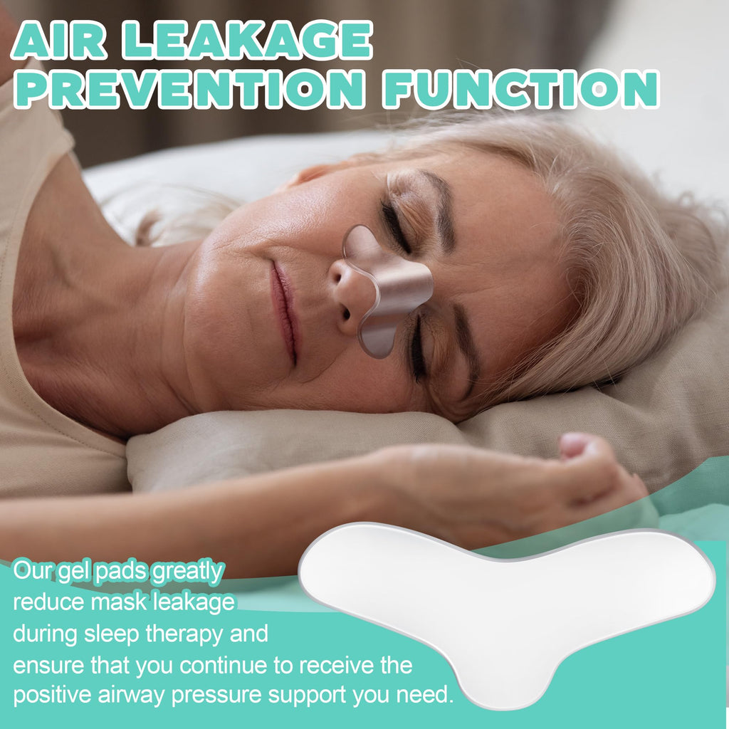 10 Pack CPAP Nose Pads, Anti Leak CPAP Nose Protector for Most Masks, Reusable Silicone Gel Nasal Pads - Relieve Pressure & Skin