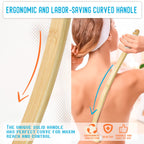 NURENDER 22 Oversized Back Scratcher, Bamboo Body Scratcher for Men and Women, Curved Backscratcher with Long Handle and Wide Ny