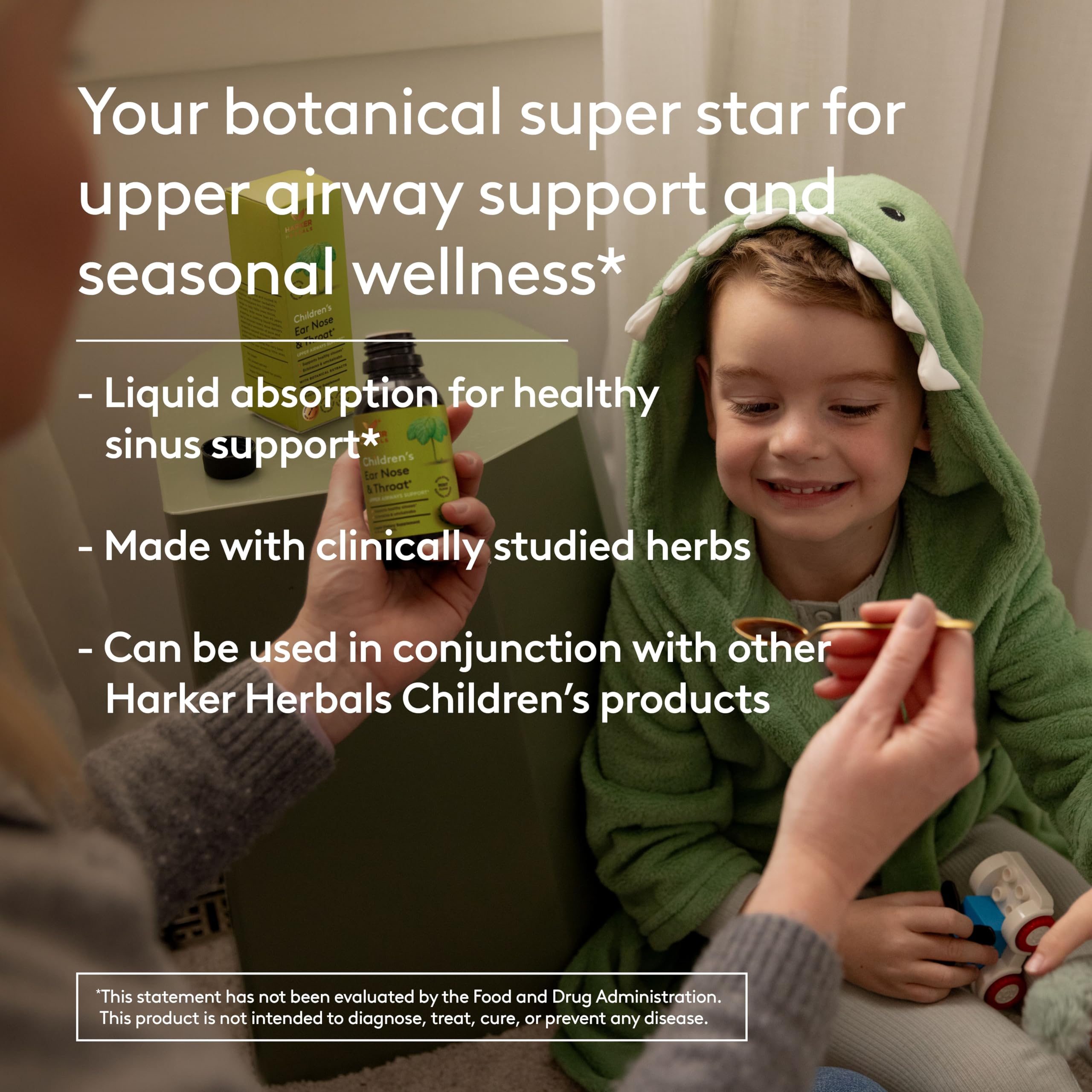 Harker Herbals Childrens Ear Nose & Throat Syrup, Herbal Formula for Sinuses & Seasonal Wellness Includes Echinacea, Pelargoniu