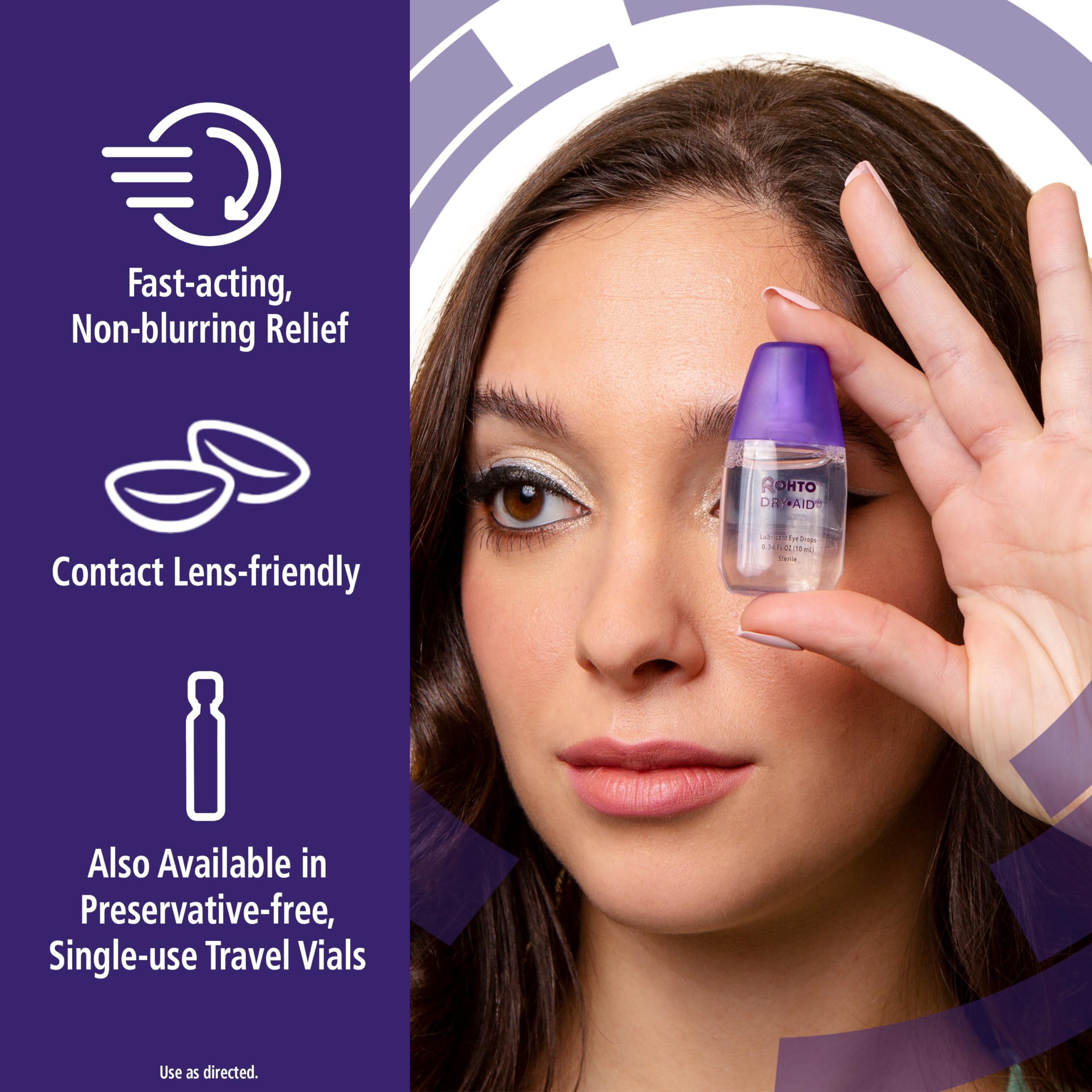 Rohto Dry Aid Lubricant Eye Drops, Fast Relief for Dry Eyes, Long-Lasting Hydration, Dry Eye Symptom Relief, Moisturizing and So