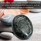 Indigo Gabbro Jasper Palm Stone - Hot Massage Worry Stone for Natural Body Chakra Balancing, Reiki Healing and Crystal Grid
