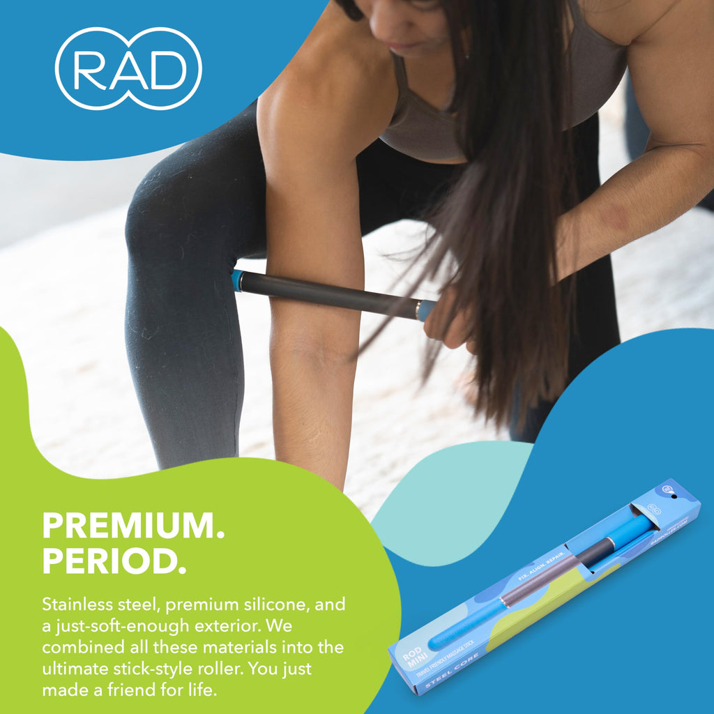 RAD Rod Mini Massage Roller Stick - Myofascial Release Roller for Legs, Shoulders, Neck, Back, Arm - Muscle Roller for Athletes