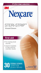 Nexcare Steri-Strip Wound Closure, Breathable Strips Hold Small Wounds Firmly Closed, Great After Sutures or Staples - 30 Wound 