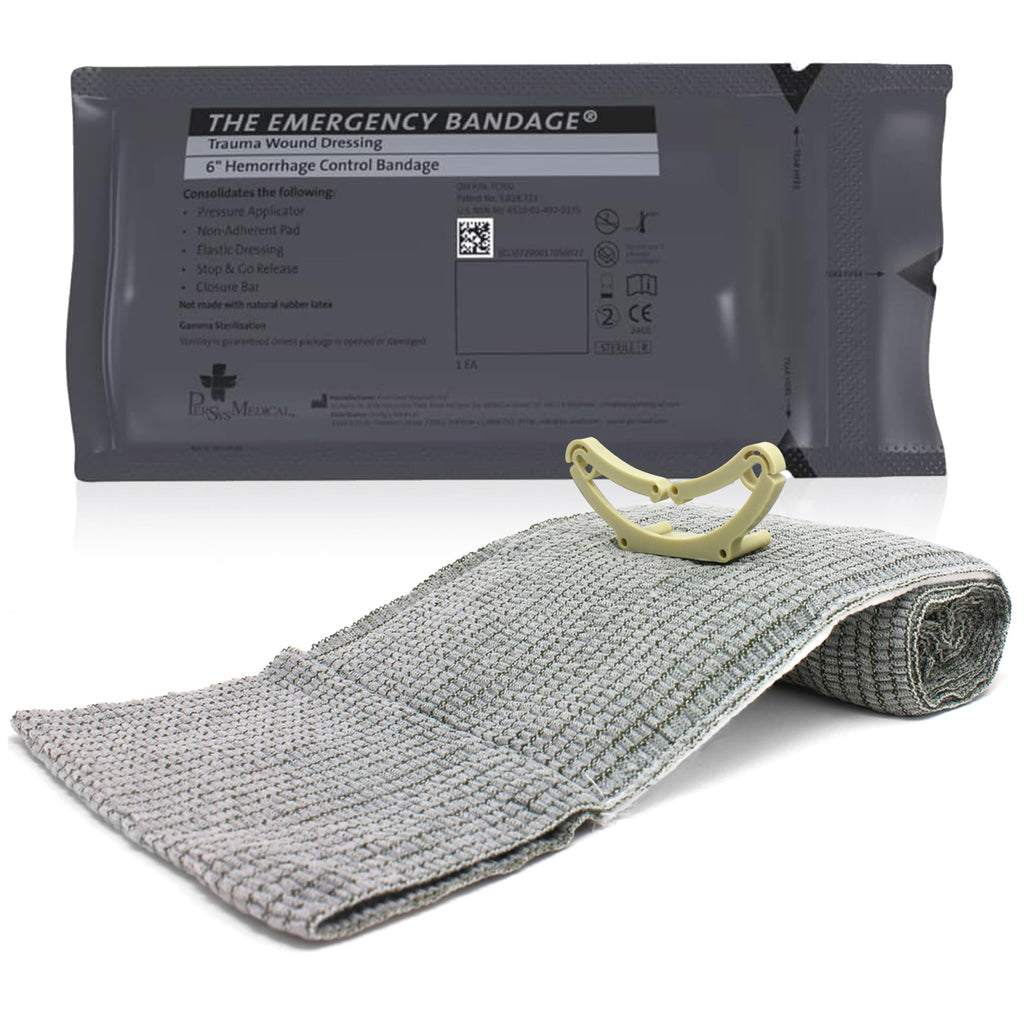 Ever Ready First Aid Israeli Battle Dressing Compression Bandage, 6, Black