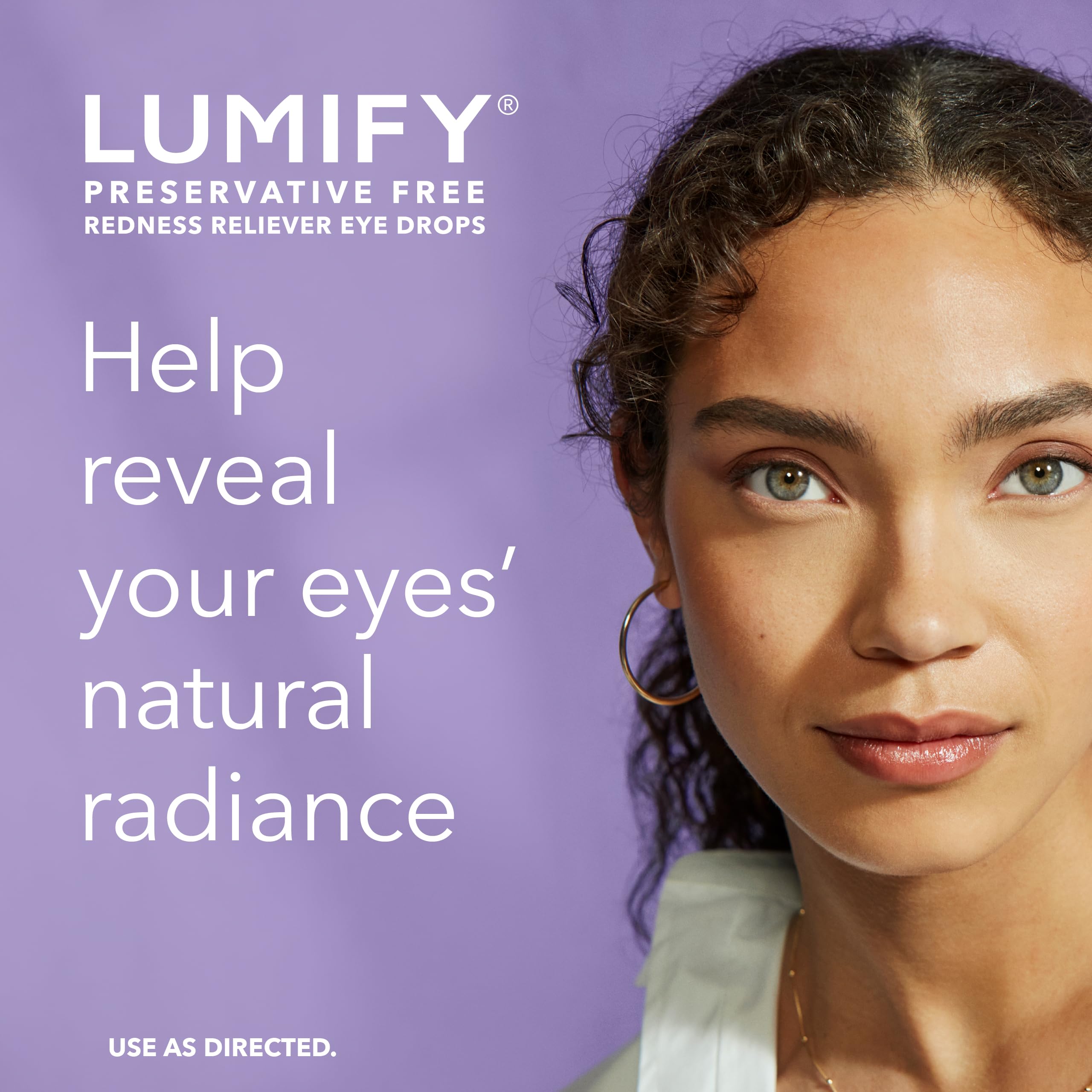 LUMIFY Preservative Free Redness Reliever Eye Drops, 20 Single Use Vials, Fast Acting, Only PF Drop for Whiter & Brighter Lookin