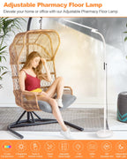 Aoife Light Therapy Floor Lamp 5 Color Temperatures 5 Brightness Levels Remote & Touch Control Timer 360Convertible Adjustable w