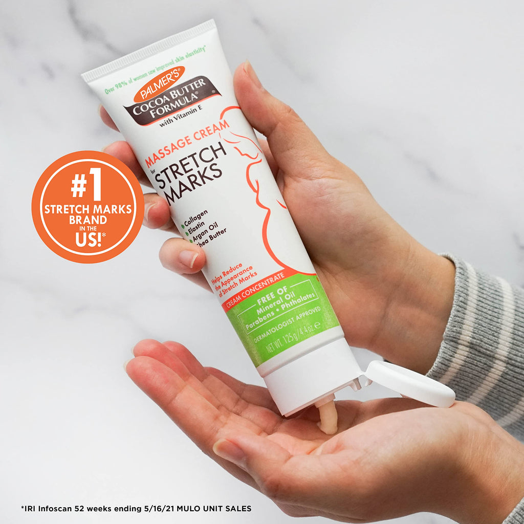 Palmers Cocoa Butter Formula Massage Cream for Stretch Marks and Pregnancy Skin Care, 4.4 Ounces (Pack of 2)