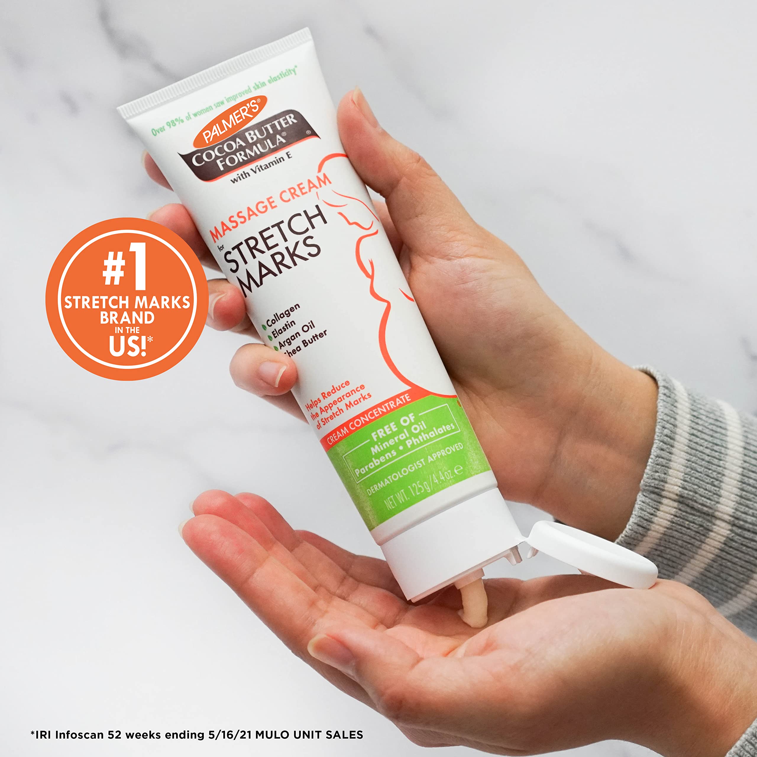 Palmers Cocoa Butter Formula Massage Cream for Stretch Marks and Pregnancy Skin Care, 4.4 Ounces (Pack of 2)