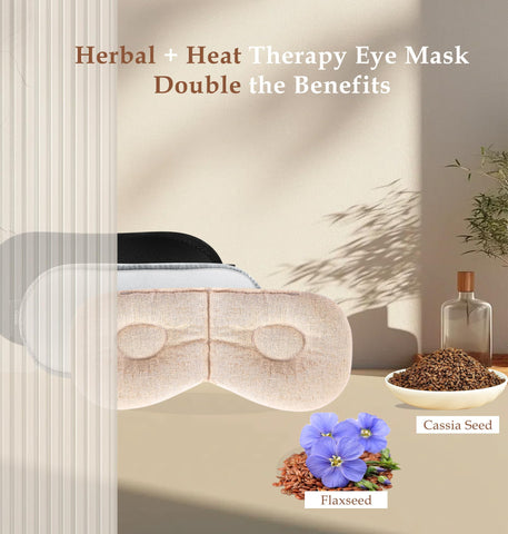 Heated Eye Mask (2-Packs), FSA/HSA Eligible Moist Warm Eye Compress Microwave with Flaxseed Cassia Seed, Weighted Eye Mask for S