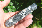 Charged 4 Orbicular Granite (Volcanic) Crystal Massage Wand + Selenite Charging Heart Included (Healing Energy/Increase Protecti