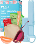 2 Menstrual Discs and Applicator Bundle - No Metals or Toxins - 100% Medical-Grade Silicone-Most Soft Reusable Period Disc - Ins