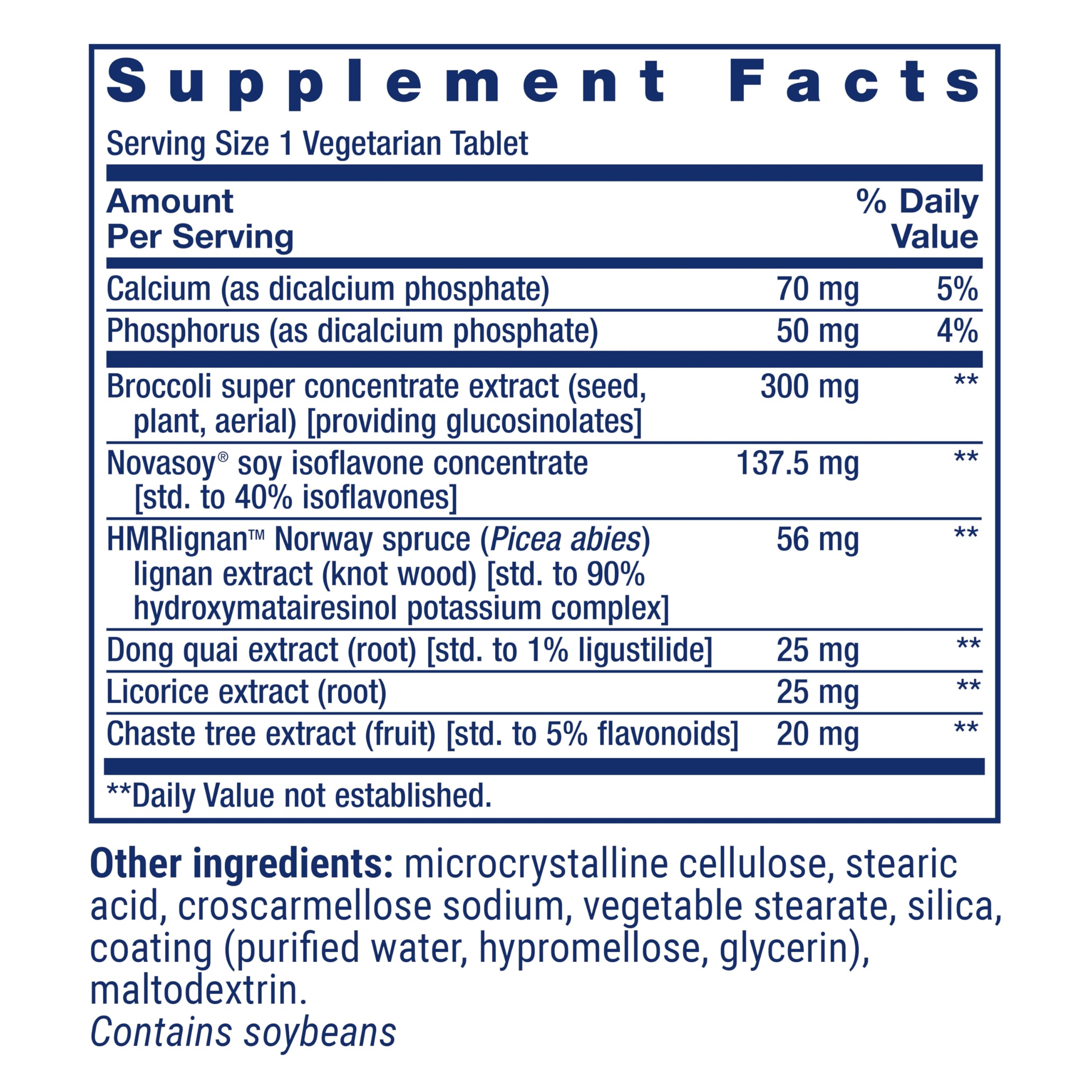 Life Extension Estrogen for Women, Helps Relieve hot Flashes and Night Sweats, Soy isoflavones, Norway Spruce Extract, chasteber