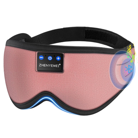 Bluetooth Sleep Mask Headphones 3D Deep Eye Mask with Headphones,Can Play 14 Hours Breathable 100% Blackout Sleeping Mask for Tr