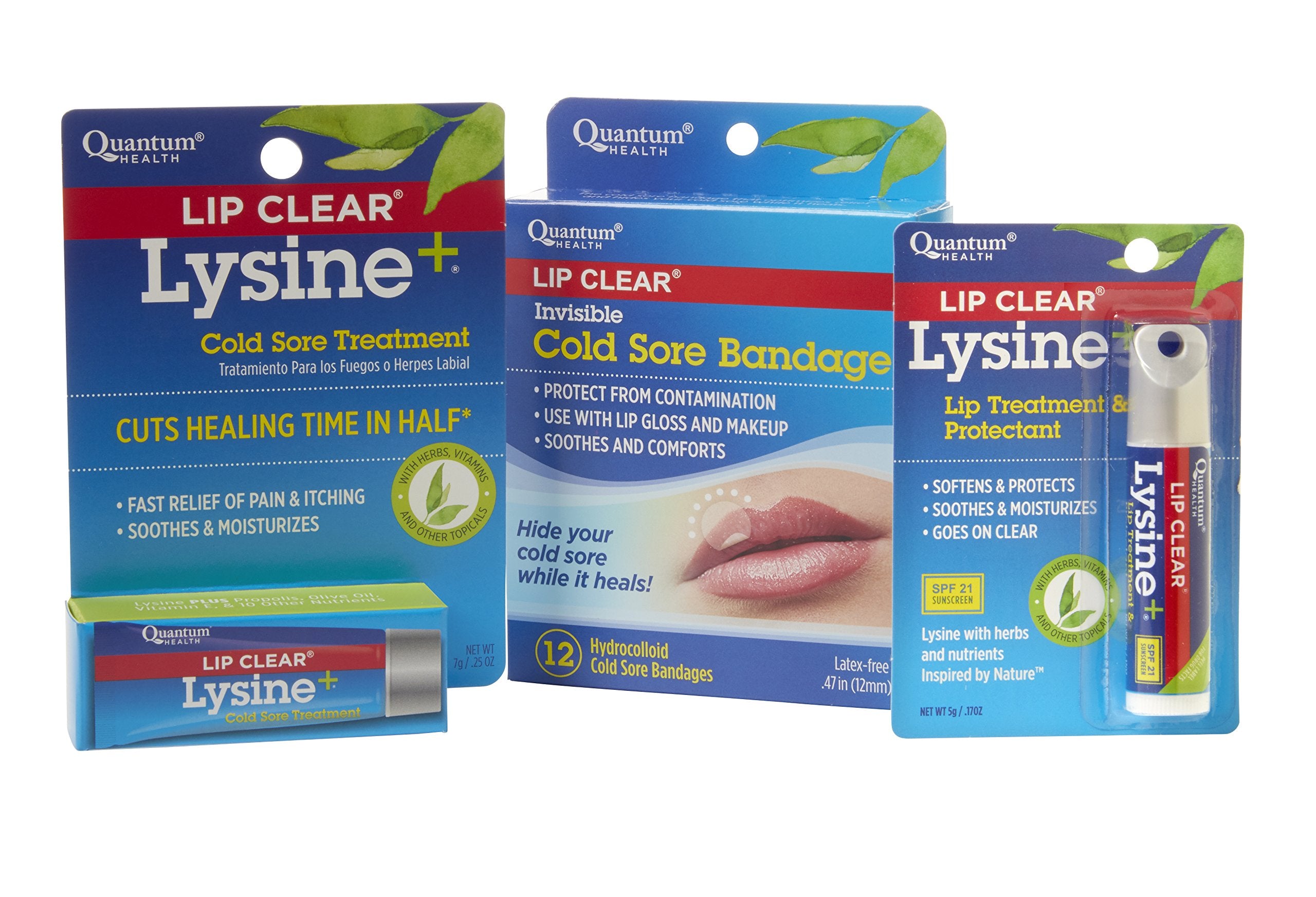 Quantum Health, Lip Clear Lysine + Coldstick, SPF-21, 5g (Pack of 4)