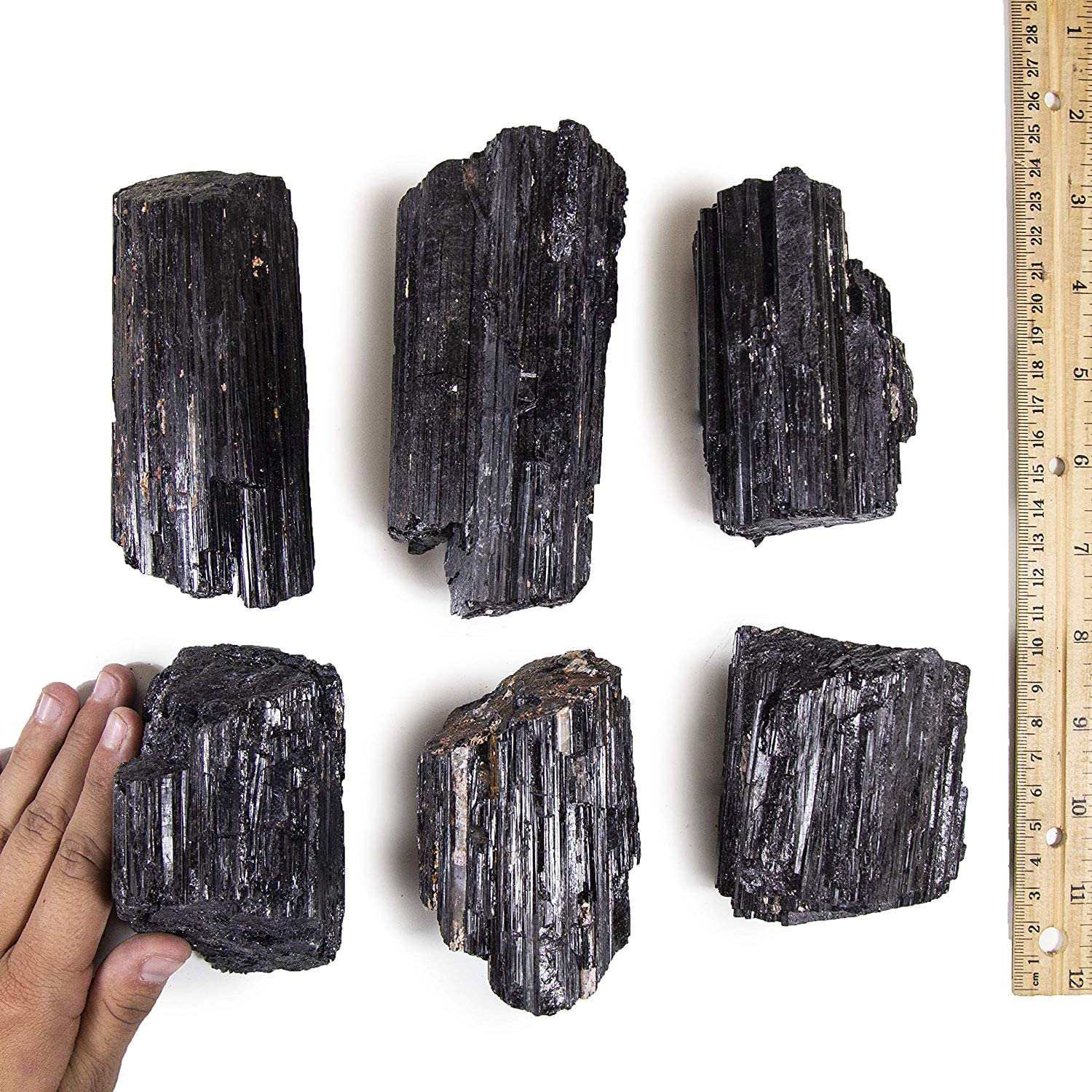 JIC Gem 2 Lb Large Black Tourmaline Crystals Stones Large Pieces Black Tourmaline Rocks Healing Crystals Bulk Raw Stones Collect