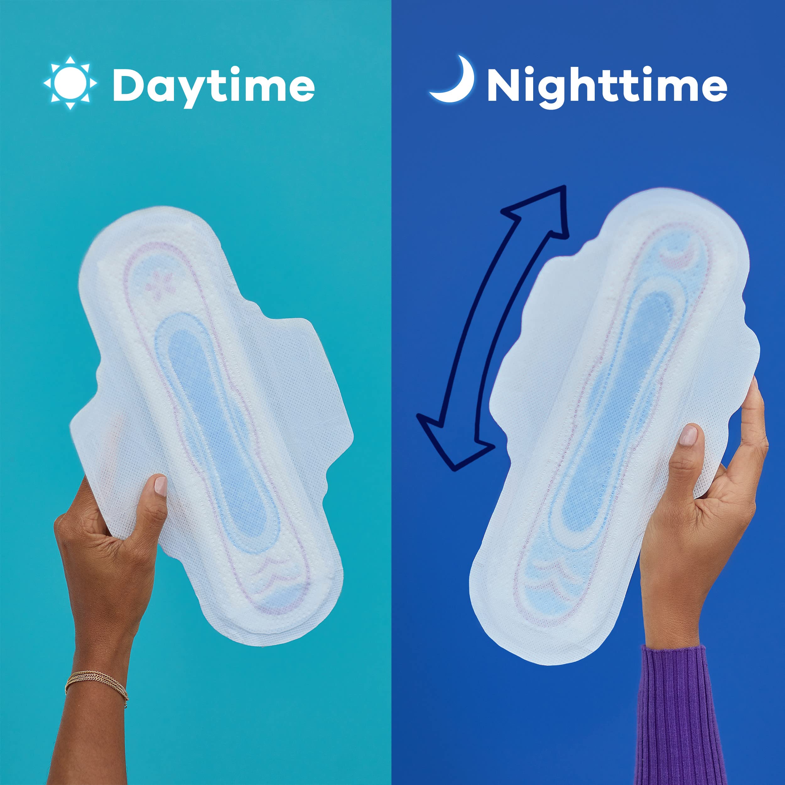 Always Ultra Thin Pads for Women, Size 4 Overnight Absorbency, Unscented with Wings, 26 Count