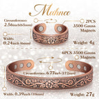 Lymphatic Drainage Ring & Copper Bracelet for Women, Magnetic Lymph Detox Ring and Magnetic Copper Bracelet, 100% Solid Pure Cop