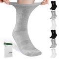 Bulinlulu Diabetic Socks for Men Women-6 Pairs Non Binding Crew Diabetic Neuropathy Socks with Seamless Toe for Men Size 9-12(Me